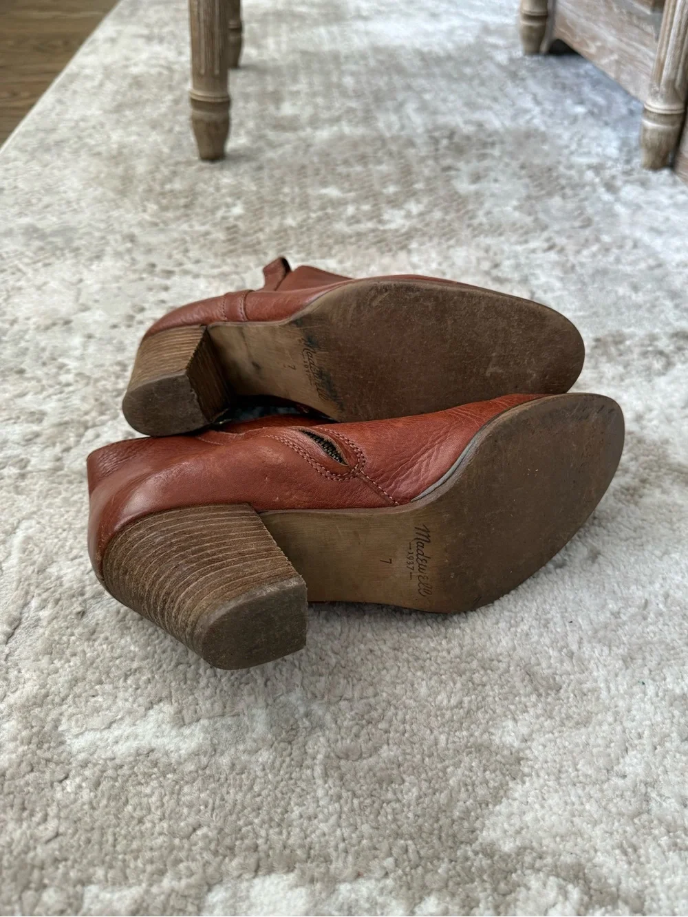 Madewell Billie Tan Leather Ankle Boots